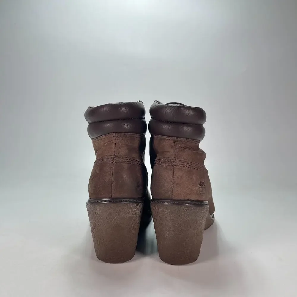Timberland Earthkeepers Amston Brown Outdoor Wedge Ankle Boots Women's Size 8.5